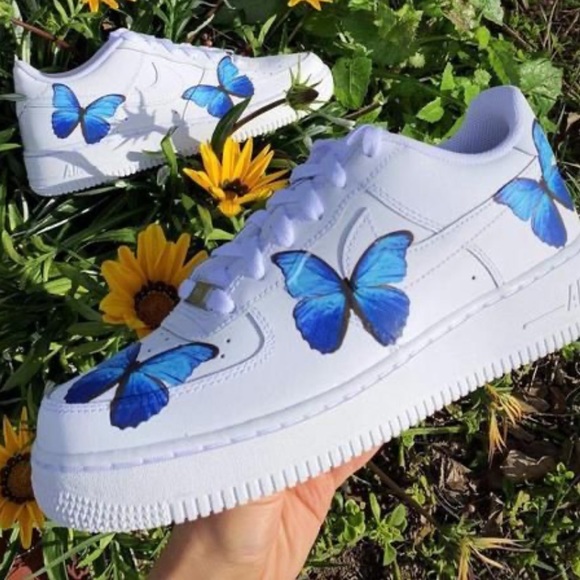 Nike AF1 Custom Blue Butterfly - Picture 2 of 12